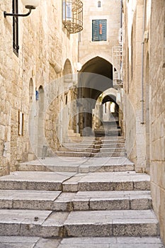 Narrow street in Jewish Quarter, Jerusalem