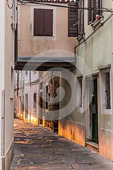 Narrow street in Koper, Sloven