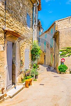 Narrow street in Lacoste village in France