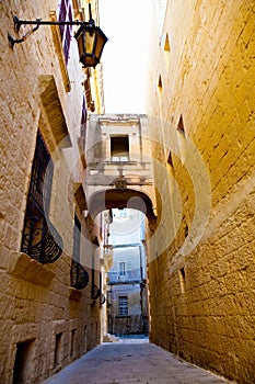 Narrow street of Mdina, Malta