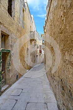 Narrow street in Mdina on Malta