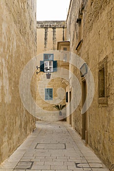 Narrow street in Mdina on Malta