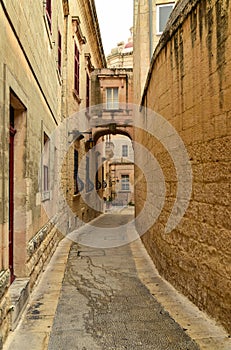 Narrow street in Mdina, Malta