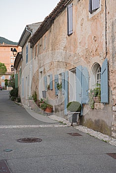 Narrow Street in the Medieval Village of Rustrel, France