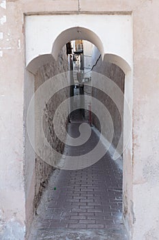 Narrow street in the old city of Dubai