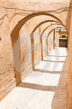 Narrow street of old part Yazd city . Yazd, Israel photo