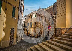 Narrow street in old town Alghero