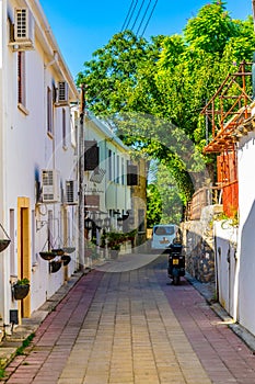 narrow street in the old town of Beylerbeyi, Cyprus