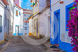 Narrow street of the old town at Portuguese town Aljezur