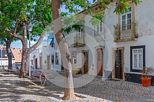 Narrow street of the old town at Portuguese town Tavira