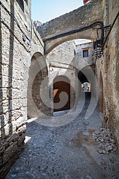 Narrow street in Old Town Rhodes