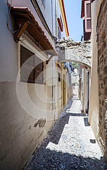 Narrow street in Old Town Rhodes