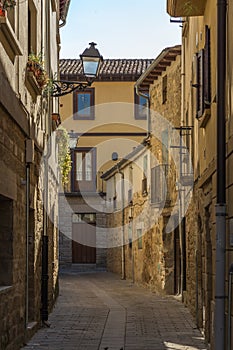 Narrow street of Pamplona, Spain