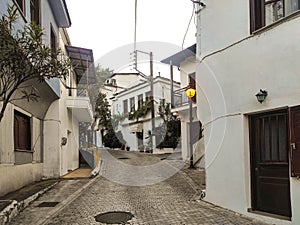 Narrow street in Panagia Village , Thassos Island , Greece