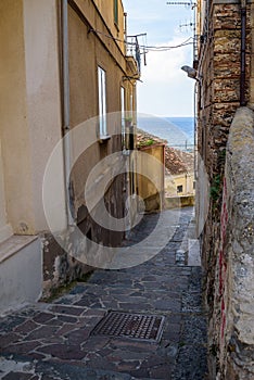 Narrow street in Pizzo in Calabria