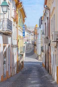 Narrow street in Portuguese town Portalegre