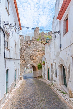 Narrow street in Portuguese town Portalegre