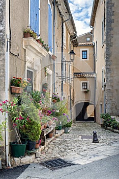 Narrow street in in Saint-Saturnin-les-Apt village photo