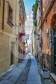 Narrow street in Sassari old town photo