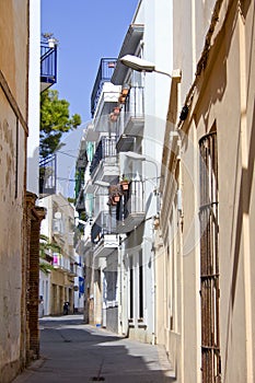 Narrow street in Sitges during Summer siesta