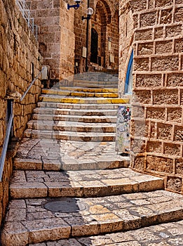 Narrow Street With Steps In Jaffa