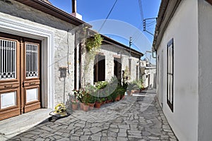 Narrow street in tourist ancient village of Lefkara, Cyprus