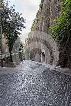 Narrow street of Via Luigi de Maio in Sorrento photo