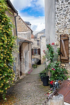 Narrow street in the village of Angles-sur-l'Anglin photo