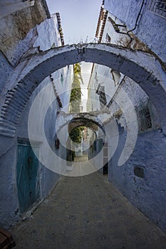 Narrow street in wide angle