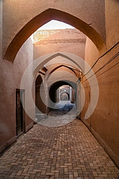 Narrow street of Yazd old town