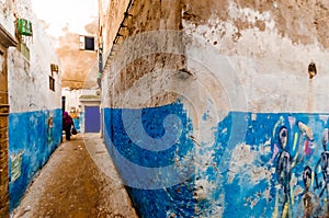 Narrow streets in the city of Essaouira