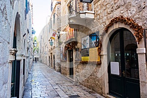 Narrow streets in Dubrovnik Old Town photo