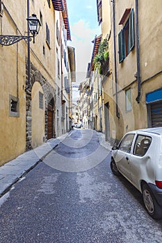 Narrow streets in Florence.Italy