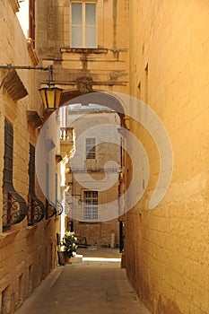 The narrow streets of Mdina Malta