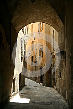 narrow streets medieval grasse city france photo