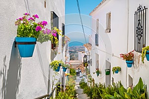 Narrow streets of Mijas. Andalusia, Spain