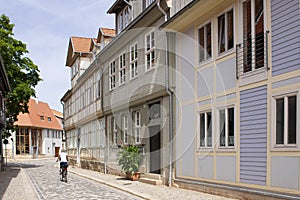 Narrow streets of the Old Town of Quedlinburg Germany