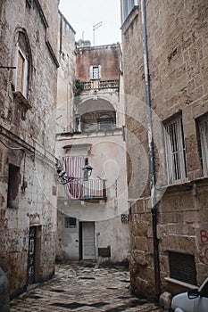 Narrow streets of old town of Taranto photo