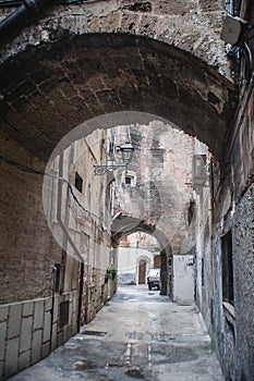 Narrow streets of old town of Taranto photo