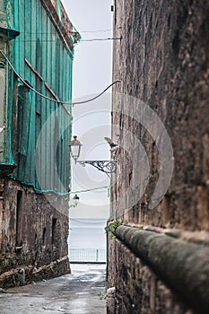 Narrow streets of old town of Taranto photo