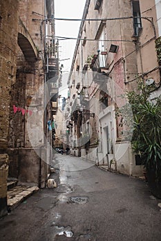 Narrow streets of old town of Taranto, photo