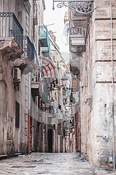 Narrow streets of old town of Taranto photo