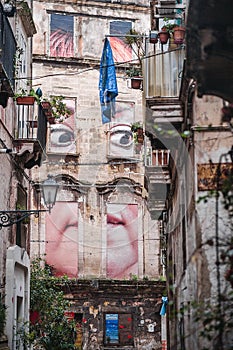 Narrow streets of old town of Taranto photo