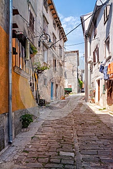 A narrow streets of the picturesque village Buje.