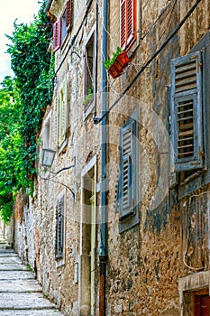 Narrow streets in Pula