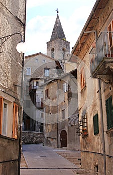 Narrow streets in Scanno, Italy