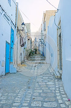 Narrow streets of Sousse Medina, Tunisia