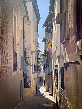Narrow streets, Toledo, Castilla La Mancha, Spain photo