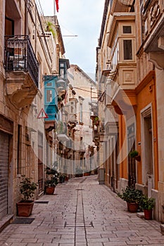 Narrow streets of Valetta town