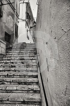 Narrow streets in the village of Jijona in Alicante